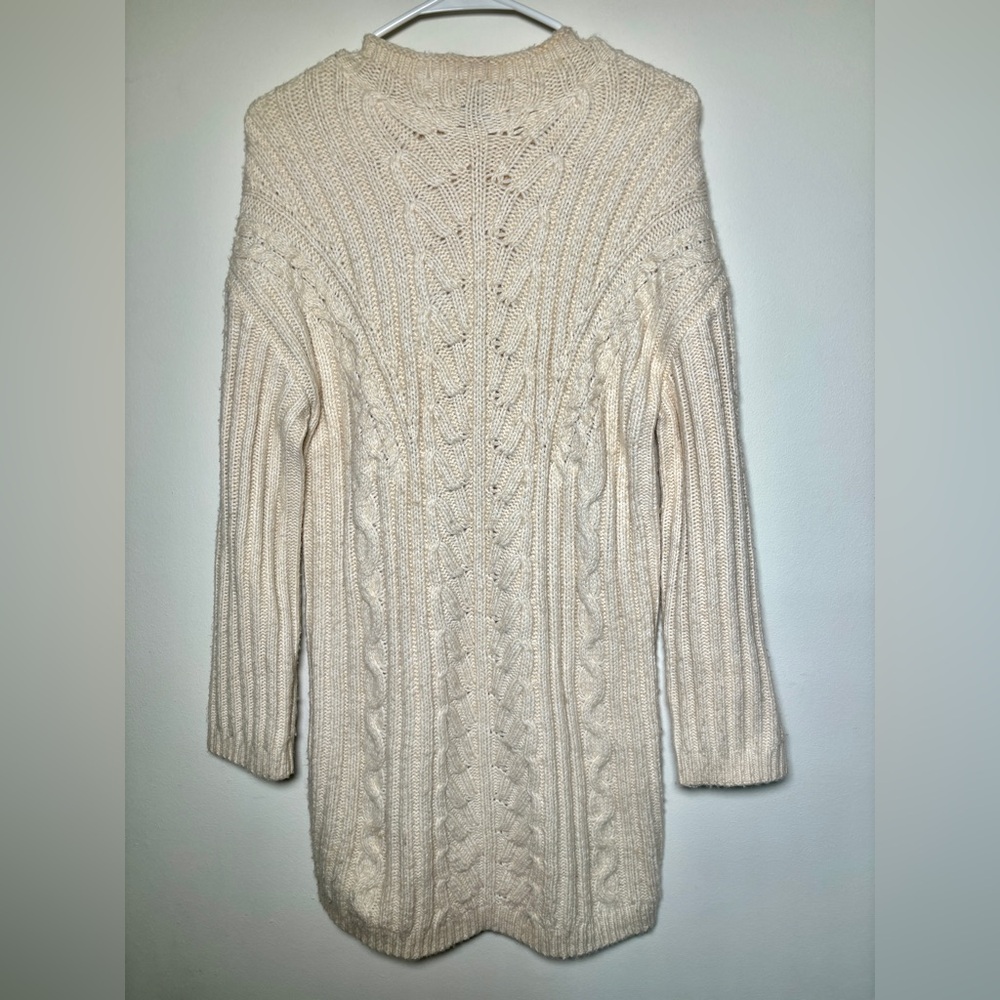 Express Cream Cowl Neck Sweater Dress